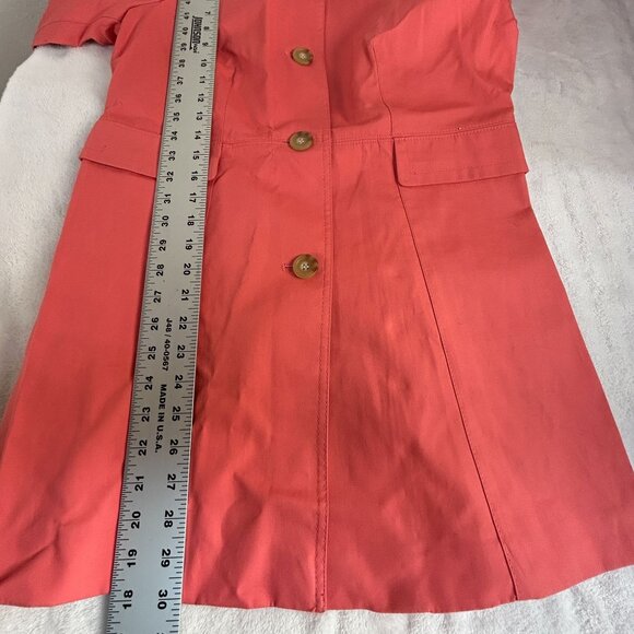 Statements by Danielle Women’s Coral Trench Coat P Button Front Lightweight New - Picture 7 of 8
